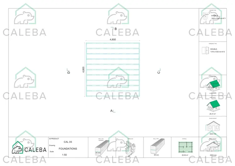 Casetta da giardino LELLA 25 m², piano fondazione