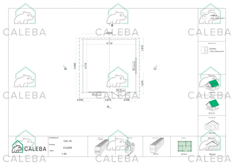 Casetta da giardino LELLA 25 m², planimetria