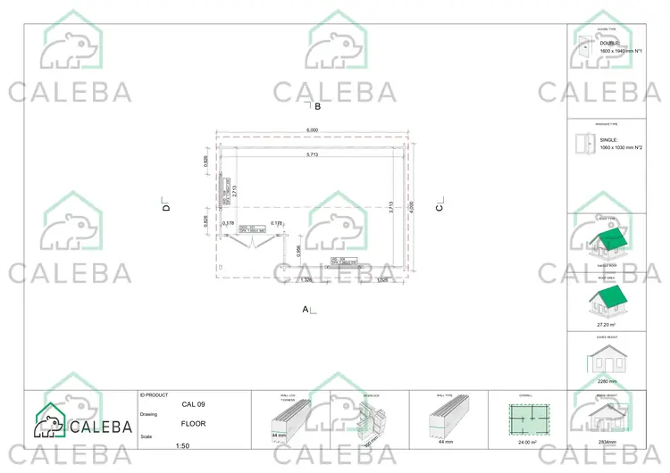 Casetta da giardino SONIA 24 m², planimetria