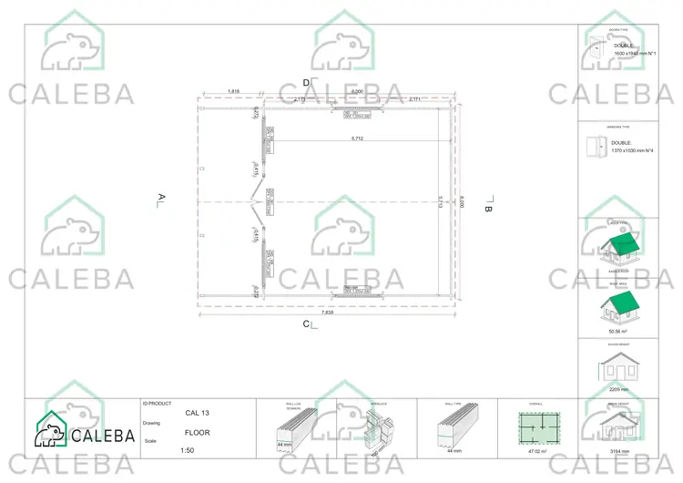Casa in legno PERLA 36 m², planimetria