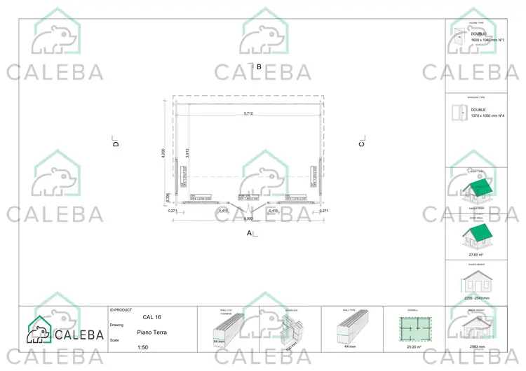 Casetta da giardino CAMILLA 25.2 m², planimetria
