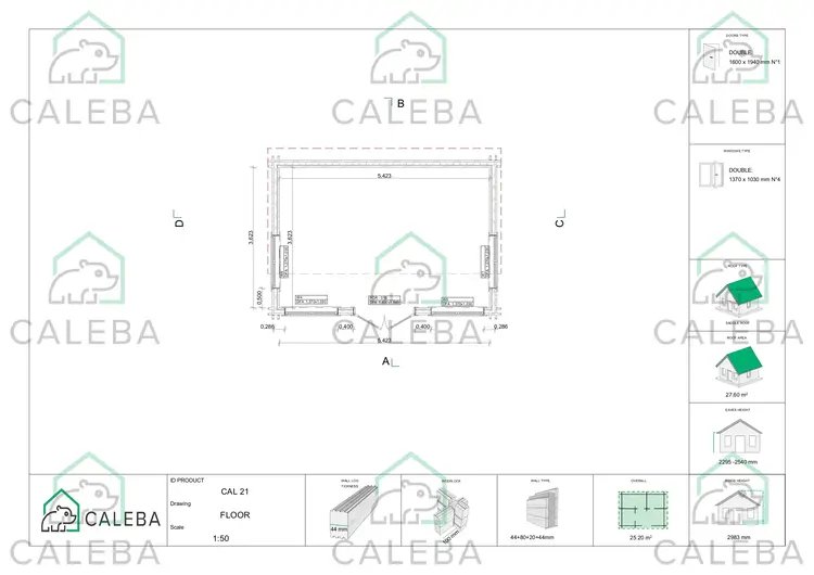 Case coibentata CAMILLA 25 m², planimetria
