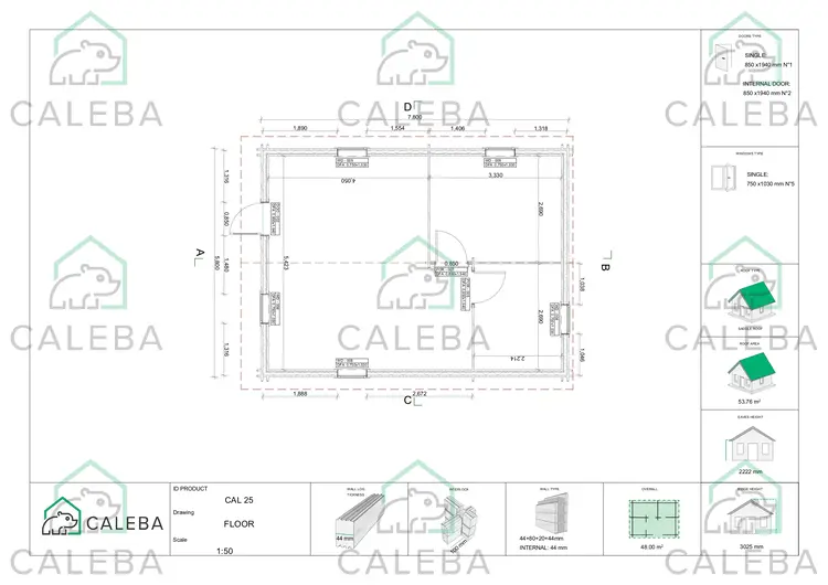 Casa coibentata DALIA 48 m², planimetria