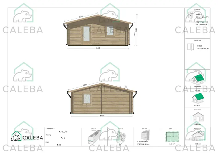 Casa coibentata DALIA 48 m², lato A/B