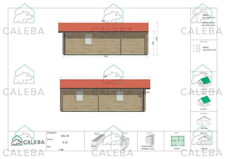 Casa coibentata DALIA 48 m², lato C/D