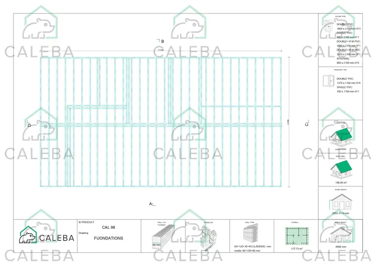 Casa prefabbricata 180 mq ARYA, piano fondazione