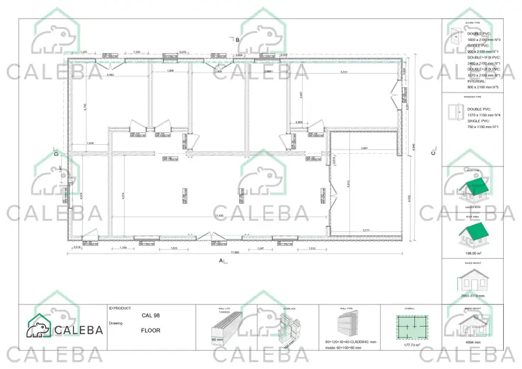 Casa prefabbricata 180 mq ARYA, planimetria