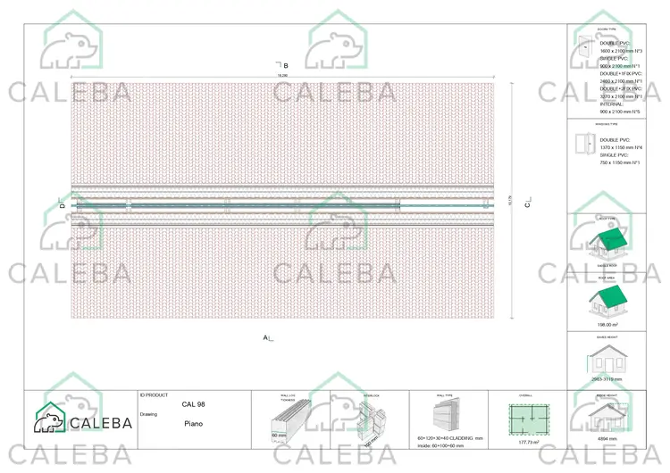 Casa prefabbricata 180 mq ARYA, pianta copertura