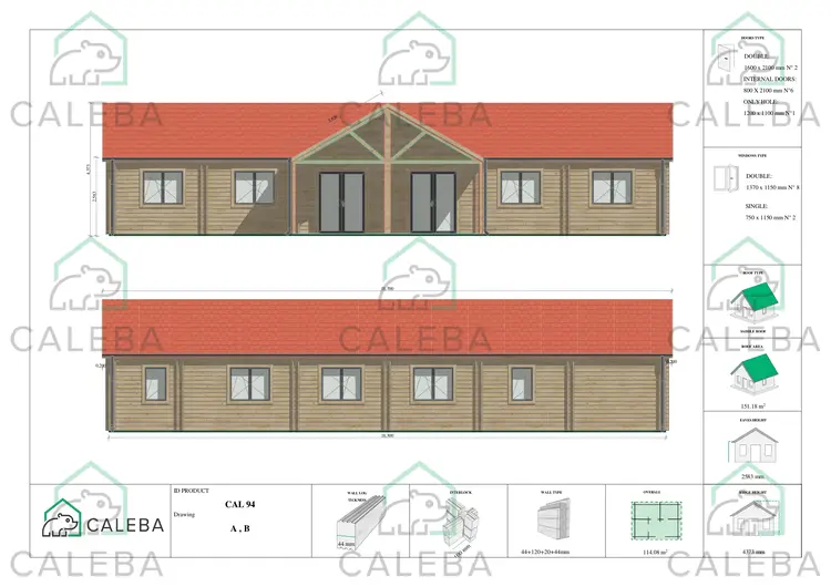 Casa abitabile con patio GINEVRA, lati A/B