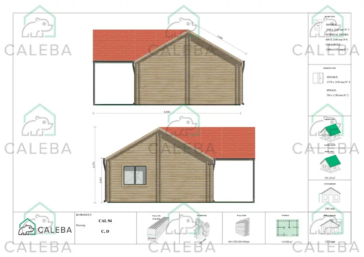 Casa abitabile con patio GINEVRA, lati C/D