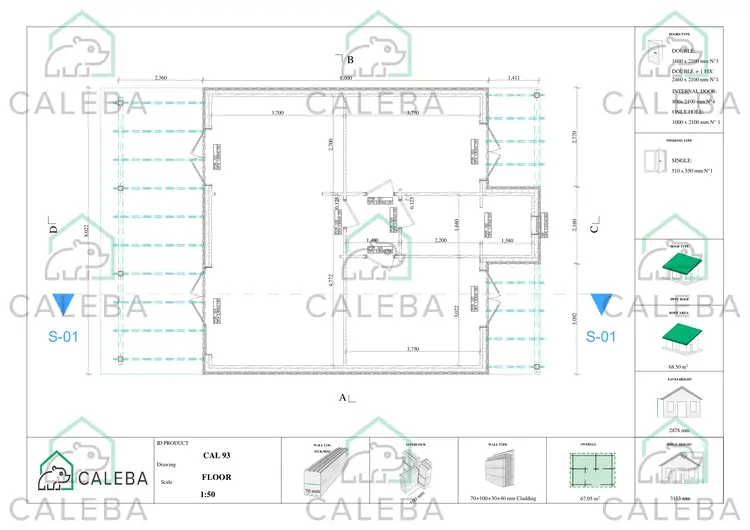 Casa prefabbricata con doppia veranda NAUSICAA, planimetria