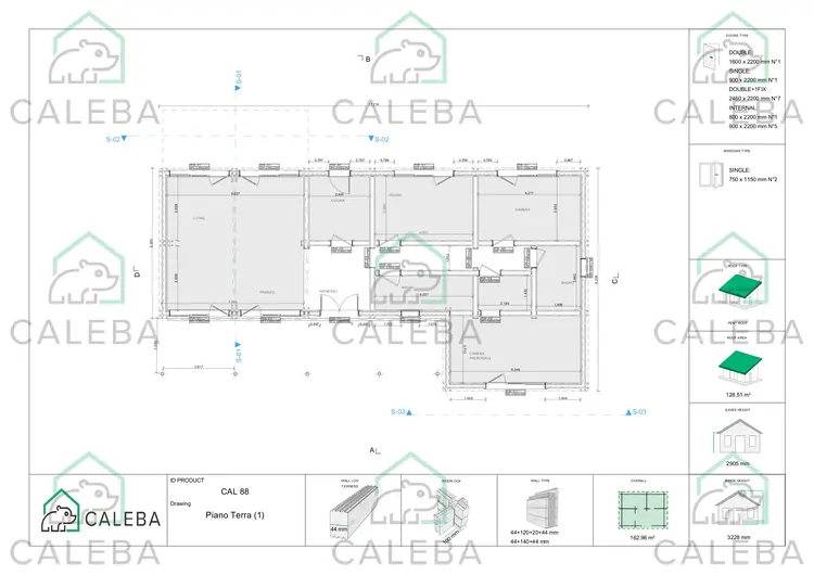 Casa abitabile con portico CELESTE, planimetria