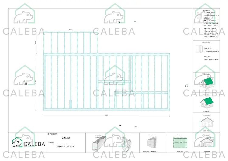 Casa abitabile in legno 95 m² AGNESE, piano fondazione