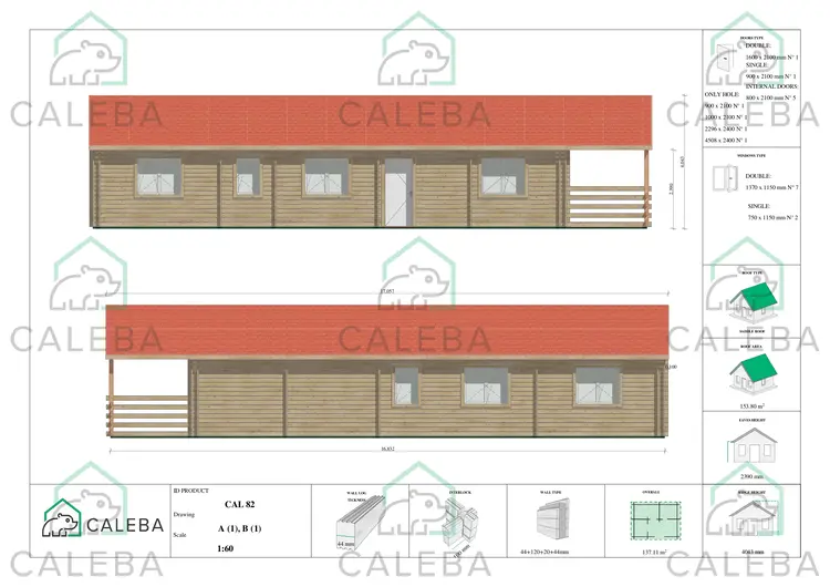 Casa abitabile stile tradizionale SOFIA, lati A/B