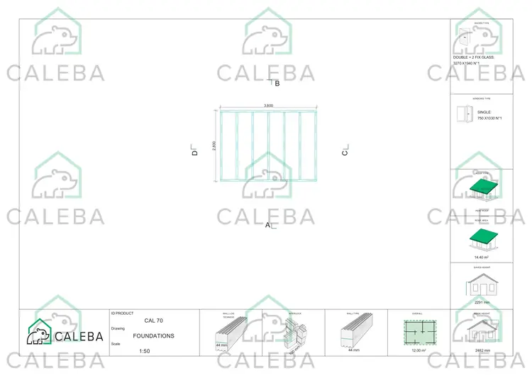 Casa in legno da giardino ILARIA 12 m², piano fondazione