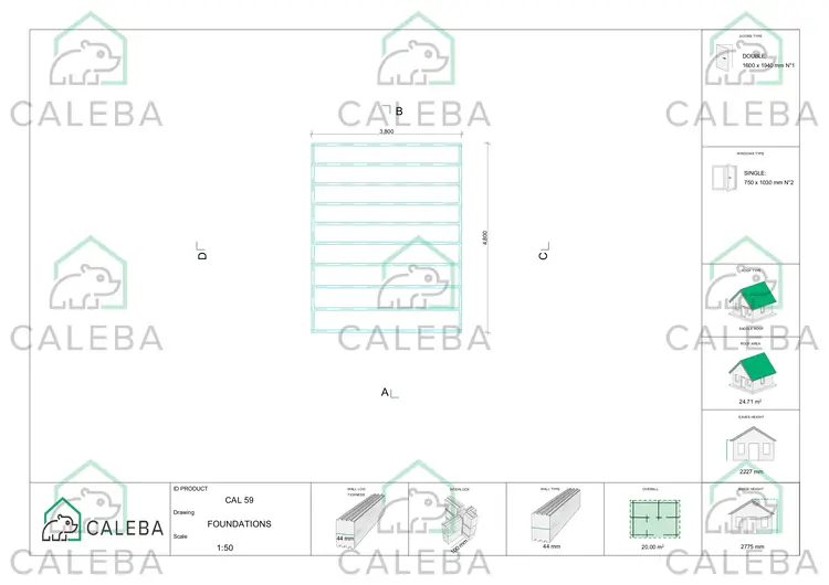 Casetta da giardino MATILDE 20 m², piano fondazione