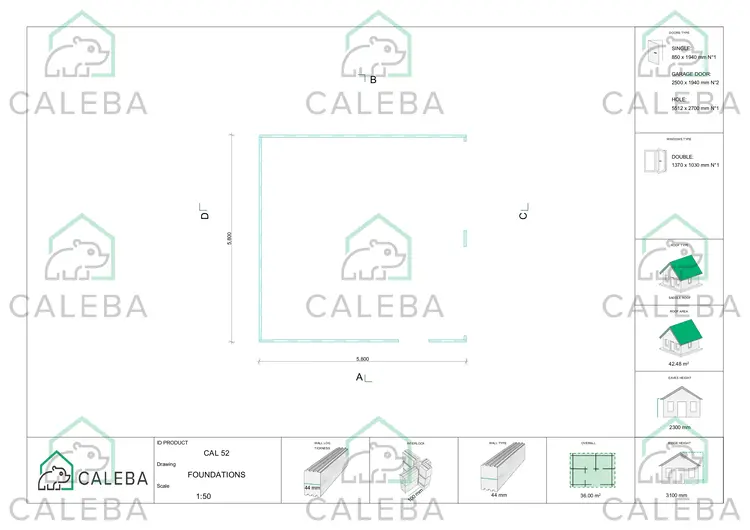 Garage in legno DOPPIO 36 m², piano fondazione