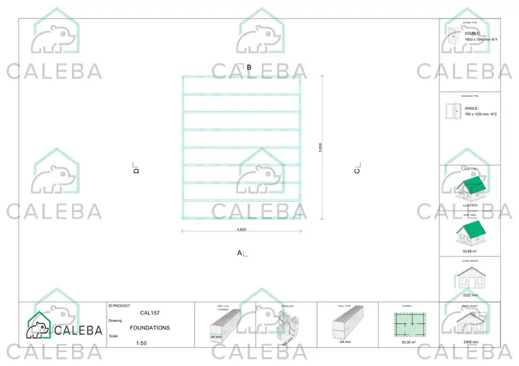 Casetta da giardino MATILDE 30 m², piano fondazione