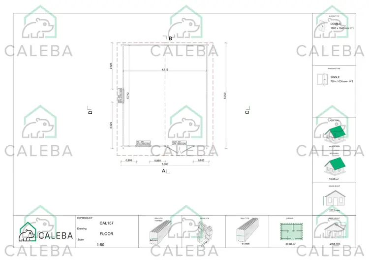 Casetta da giardino MATILDE 30 m², planimetria