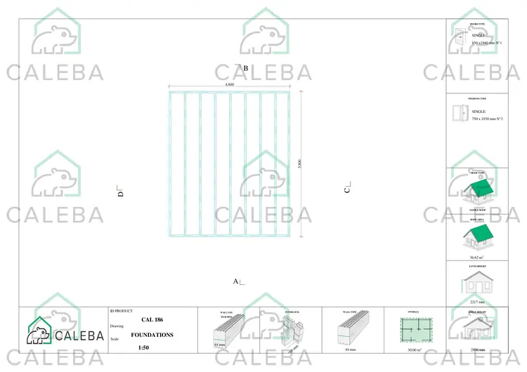 Casetta da giardino CHIARA 30 m², piano fondazione