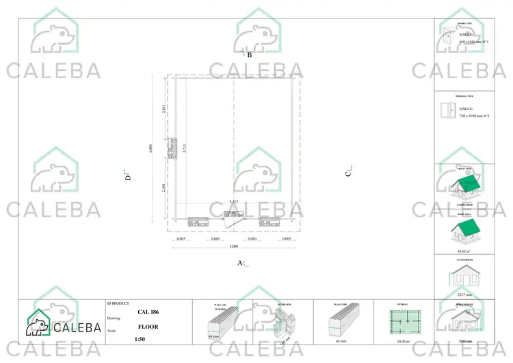 Casetta da giardino CHIARA 30 m², planimetria