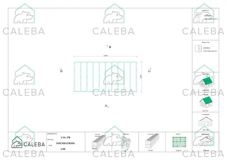 Casetta da giardino LELLA 18 m², piano fondazione
