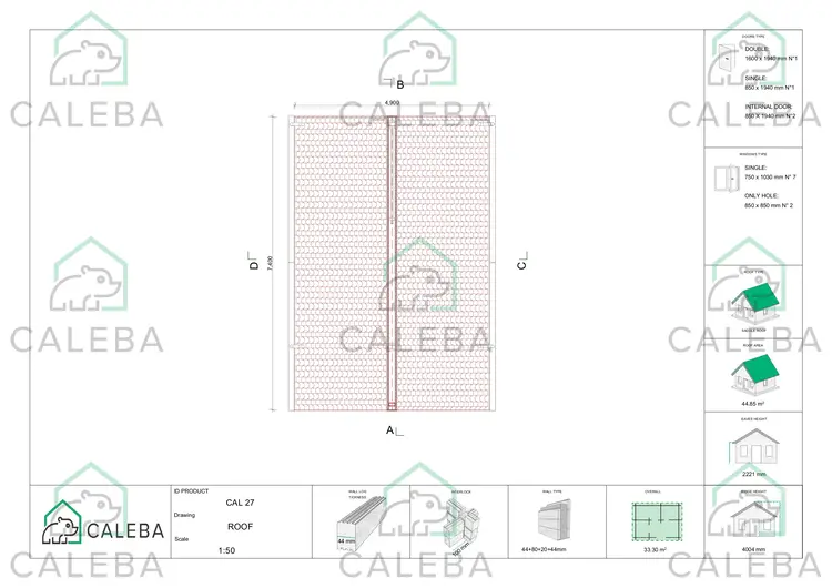 Casa coibentata con mezzanino e terrazza GAIA 33.30 m², pianta copertura