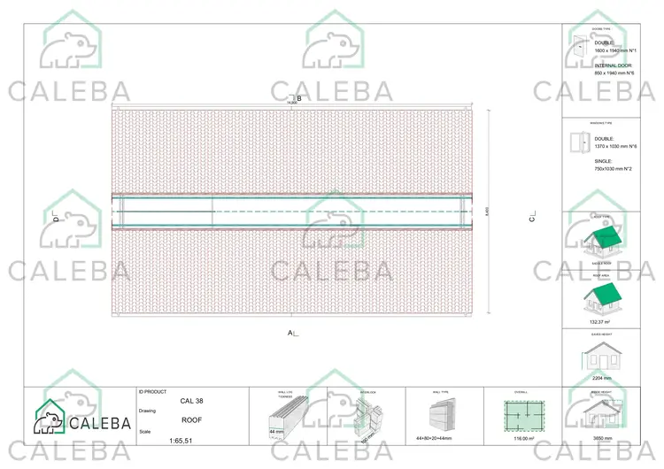 Casa coibentata NIZZA 116 m², pianta copertura