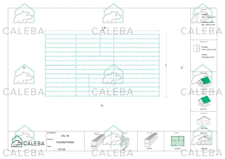 Casa in legno NIZZA 116 m², piano fondazione