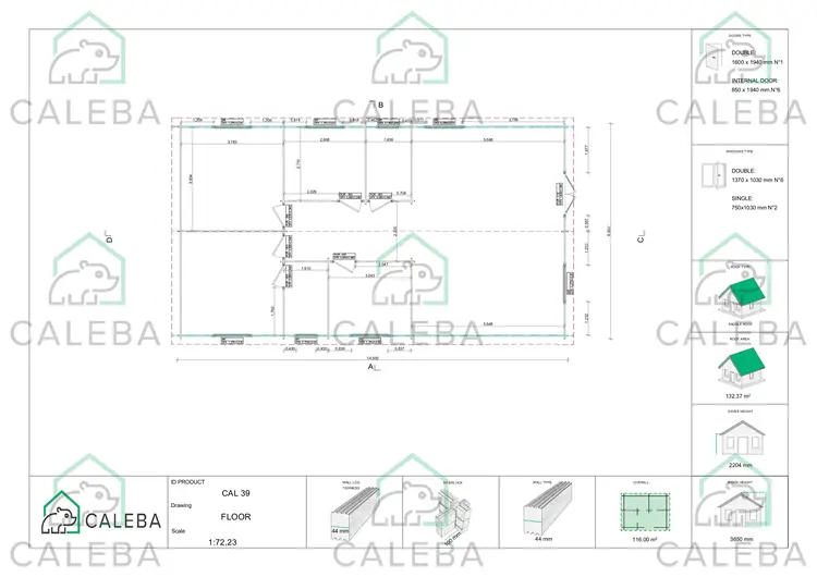 Casa in legno NIZZA 116 m², planimetria