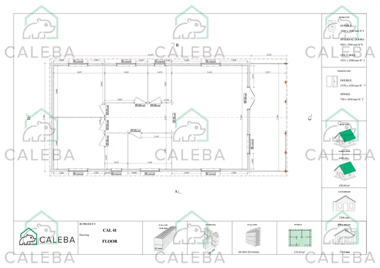 Casa coibentata di legno SOFIA 116 m², planimetria