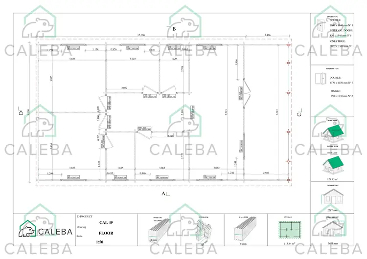 Casa in legno FIRENZE 96 m², planimetria
