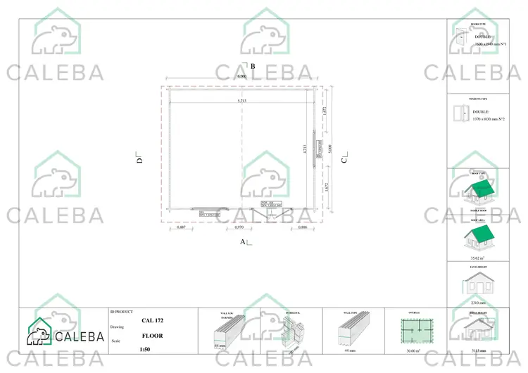 Casetta da giardino LELLA 30 m², planimetria