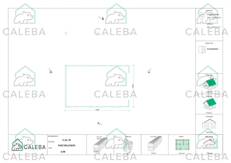 Garage in legno SINGOLO con tettoia 40.74 m², piano fondazione