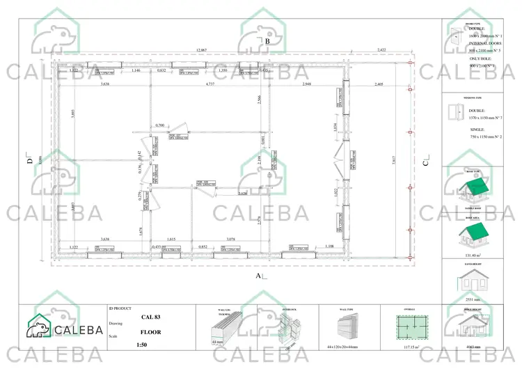 Casa prefabbricata in legno 116 m² FIRENZE, planimetria