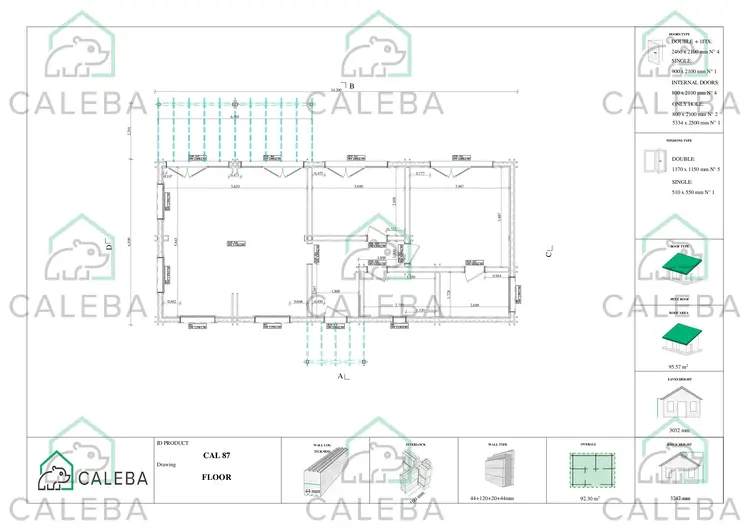 Casa prefabbricata luminosa DAFNE, planimetria