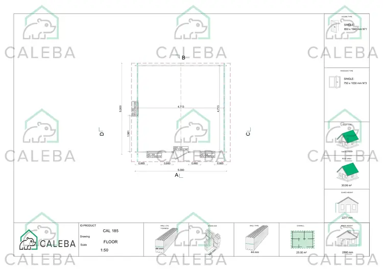 Casetta in legno CHIARA 25 m², planimetria