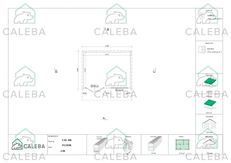 Casetta da giardino SIBILLA 15.75 m², planimetria