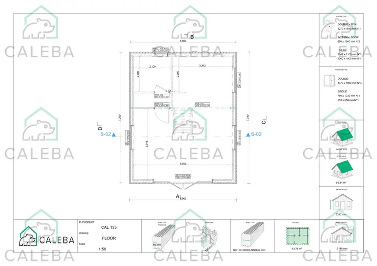 Casa coibentata in legno con mezzanino MAGGIE, planimetria primo piano