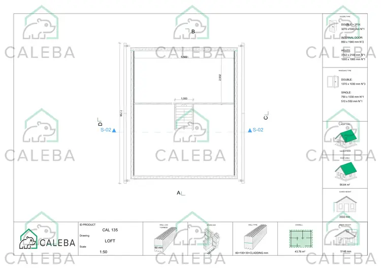 Casa coibentata in legno con mezzanino MAGGIE, planimetria secondo piano