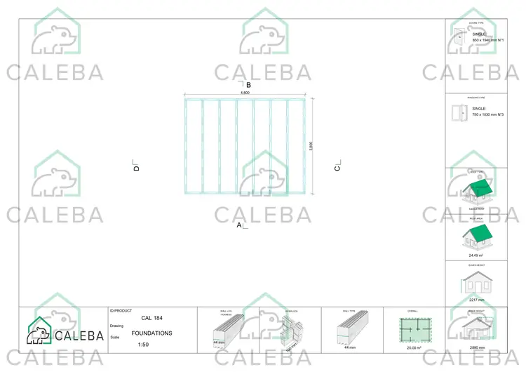 Casa in legno da giardino CHIARA 20 m², piano fondazione