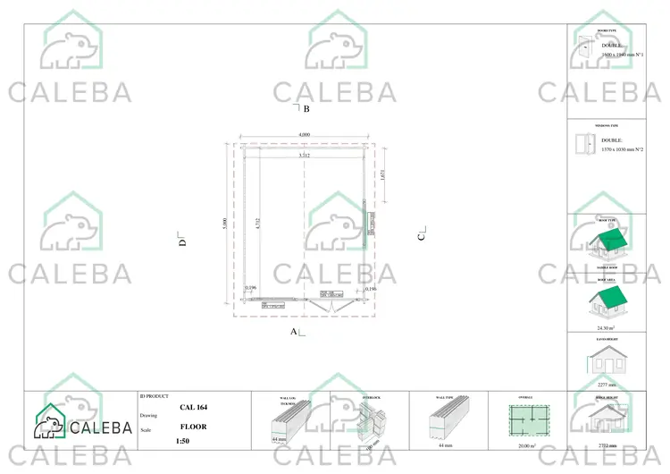 Casetta in legno LELLA 20 m², planimetria