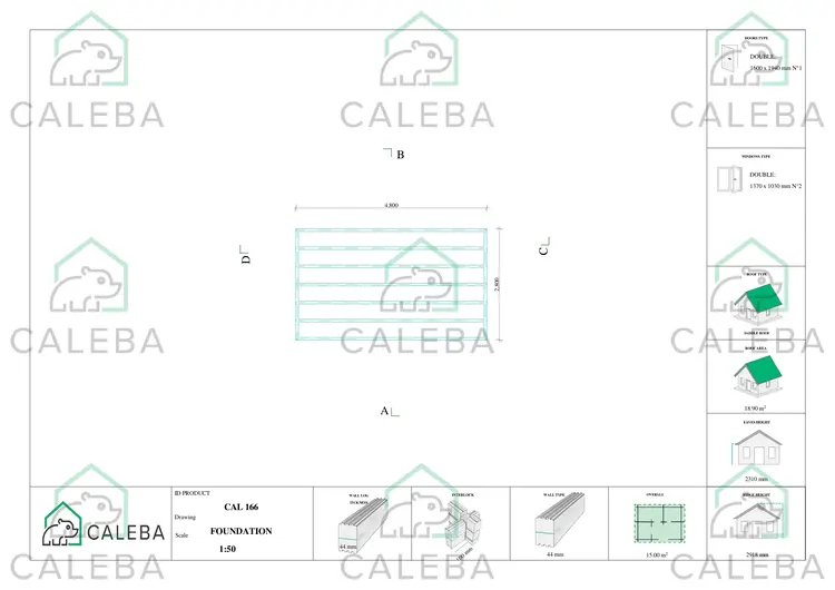 Casetta da giardino LELLA 15 m², piano fondazione