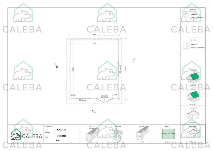 Casetta da giardino LELLA 30 m², planimetria