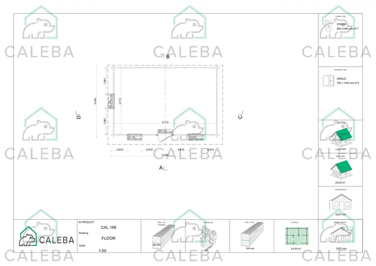 Casetta da giardino CHIARA 24 m², planimetria