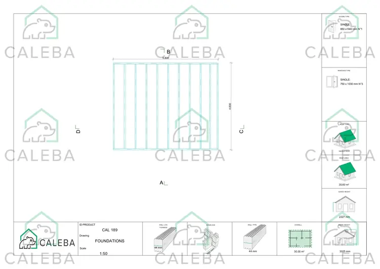 Casa in legno da giardino CHIARA 30 m², piano fondazione