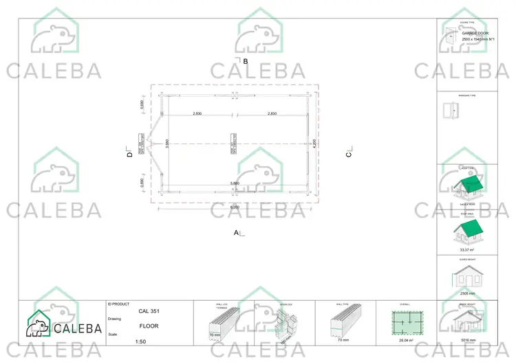 Garage di legno ventilato 26.04 m², planimetria