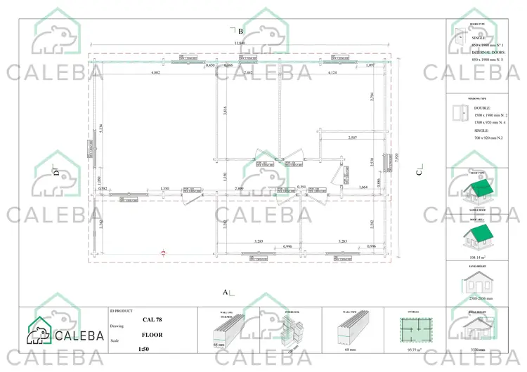Casa di legno ROSALIA 95 m², planimetria