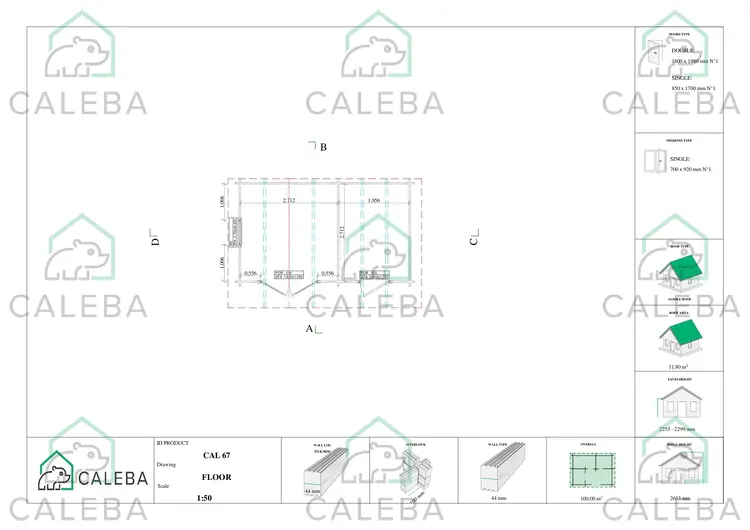 Casetta in legno ALLEGRA 15 m², planimetria