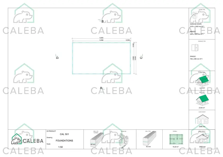 Garage di legno 18 m², piano fondazione